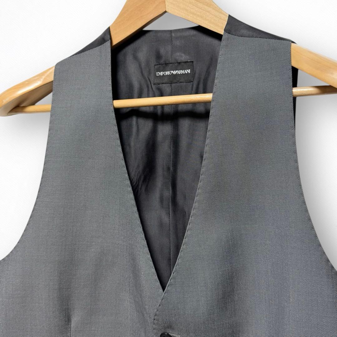 エンポリオアルマーニ ジレ ベスト グレー 54 正規品 ウール×シルク メンズ