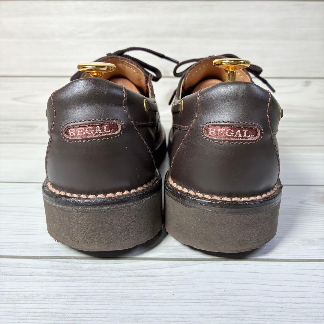 1355【美品】リーガルウォーカー 604 デッキシューズ 茶 24.5