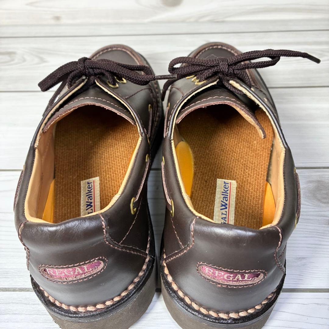 1355【美品】リーガルウォーカー 604 デッキシューズ 茶 24.5