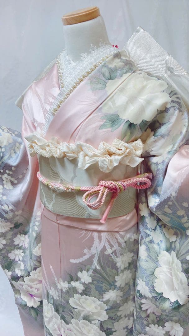 振袖　牡丹　鳳凰　花模様　梅花　成人式6点セット