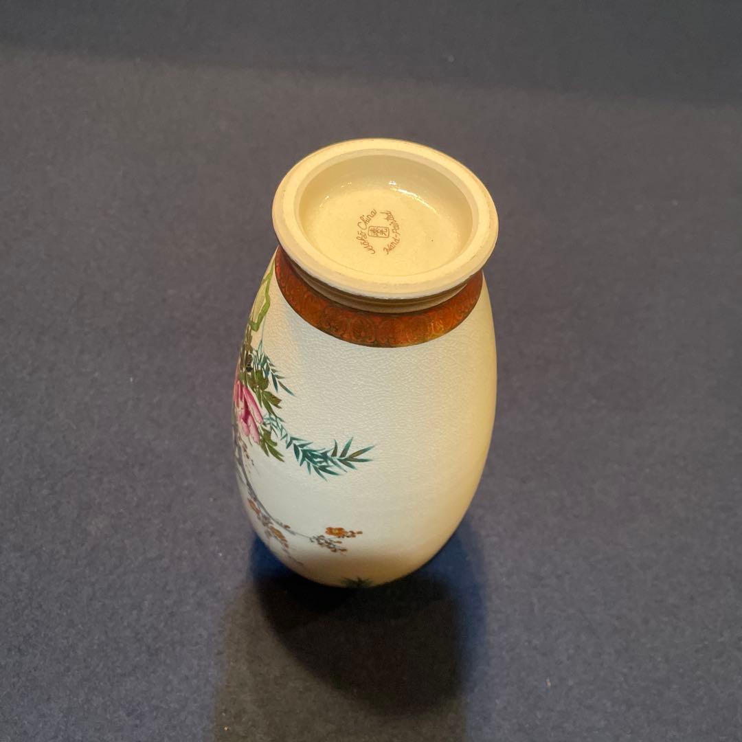 時代物『神戸薩摩』「ハンドペイント」『湊光』花瓶※美品　薩摩焼　花器　花入　飾壷