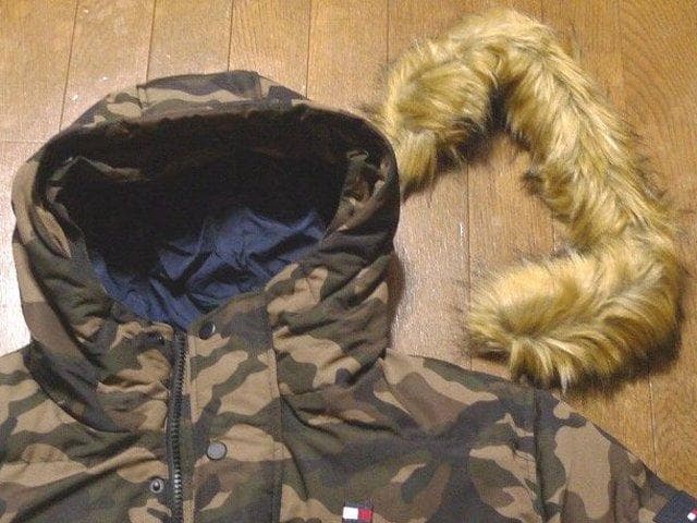 【大きい】5L6L4XL5XL日本サイズ位トミーヒルフィガー迷彩ダウンジャケット