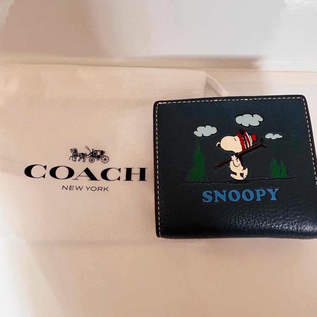 COACH × SNOOPY レザー 二つ折り財布