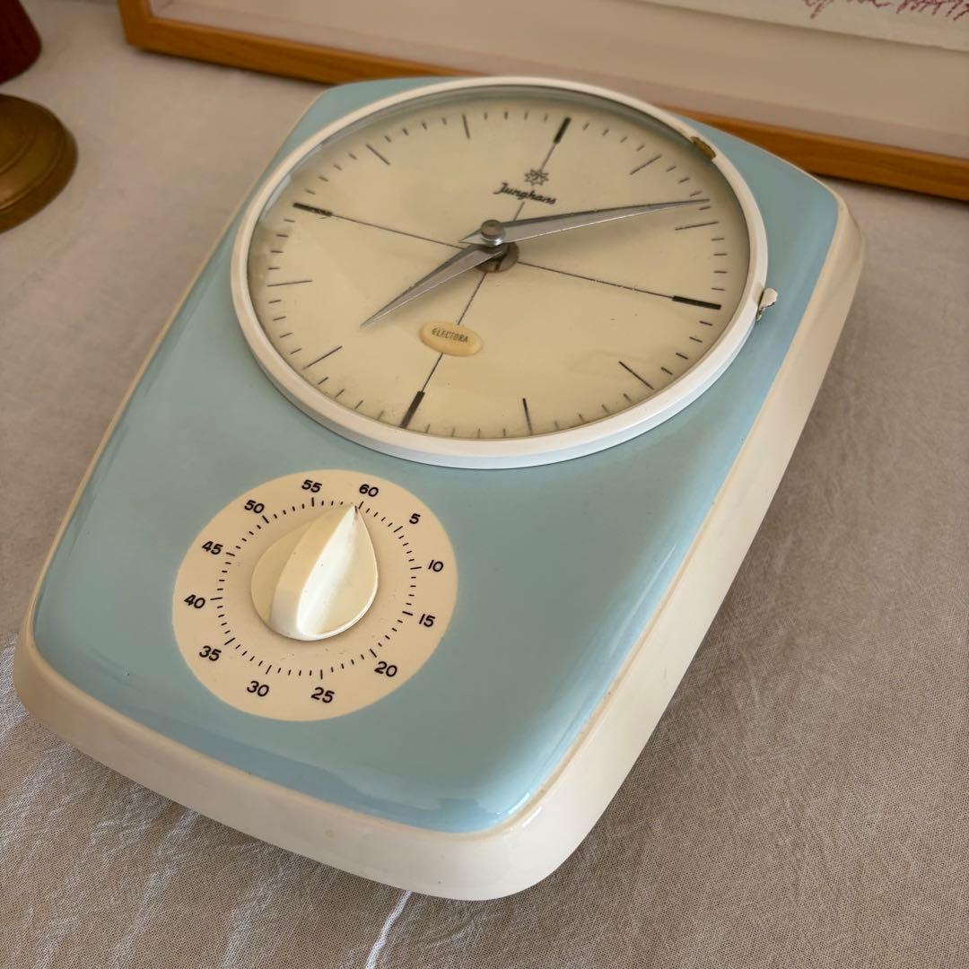 ドイツ　JUNHANS ユンハンス　陶器の掛け時計　ジャンク品　アンティーク