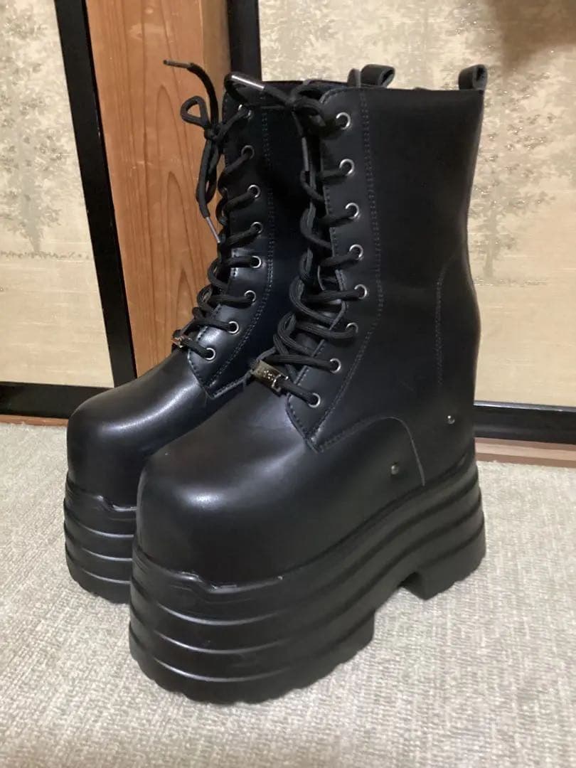 厚底ブーツ シークレットブーツ +24cm コスプレ （24.5~25cm）