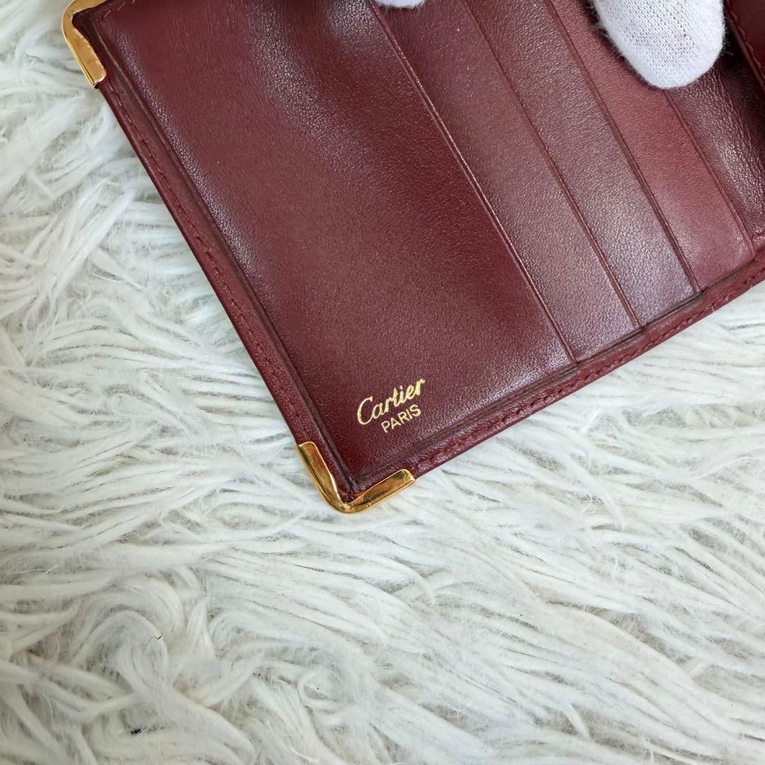 未使用級✨Cartier カルティエ 二つ折り財布 マスト ボルドー 小銭入れ