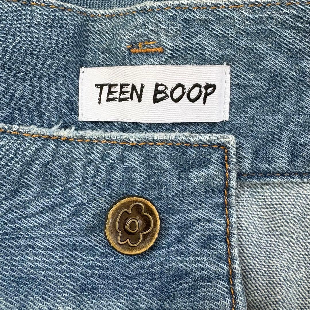 ティーンブープ　レオパードパッチボーイズデニム　TEEN BOOP ダメージ加工