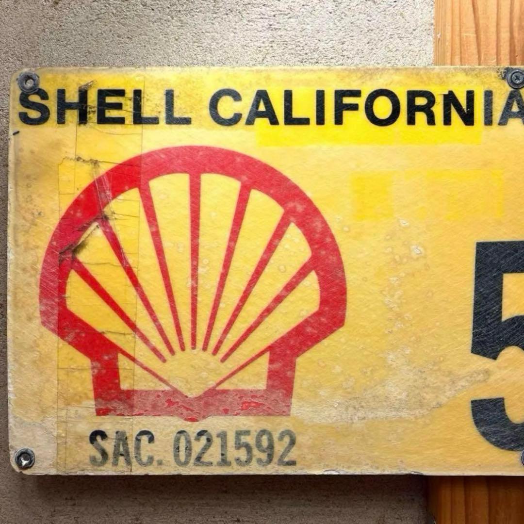 80s SHELL カリフォルニア　オイル　看板　ガレージ　USAサイン