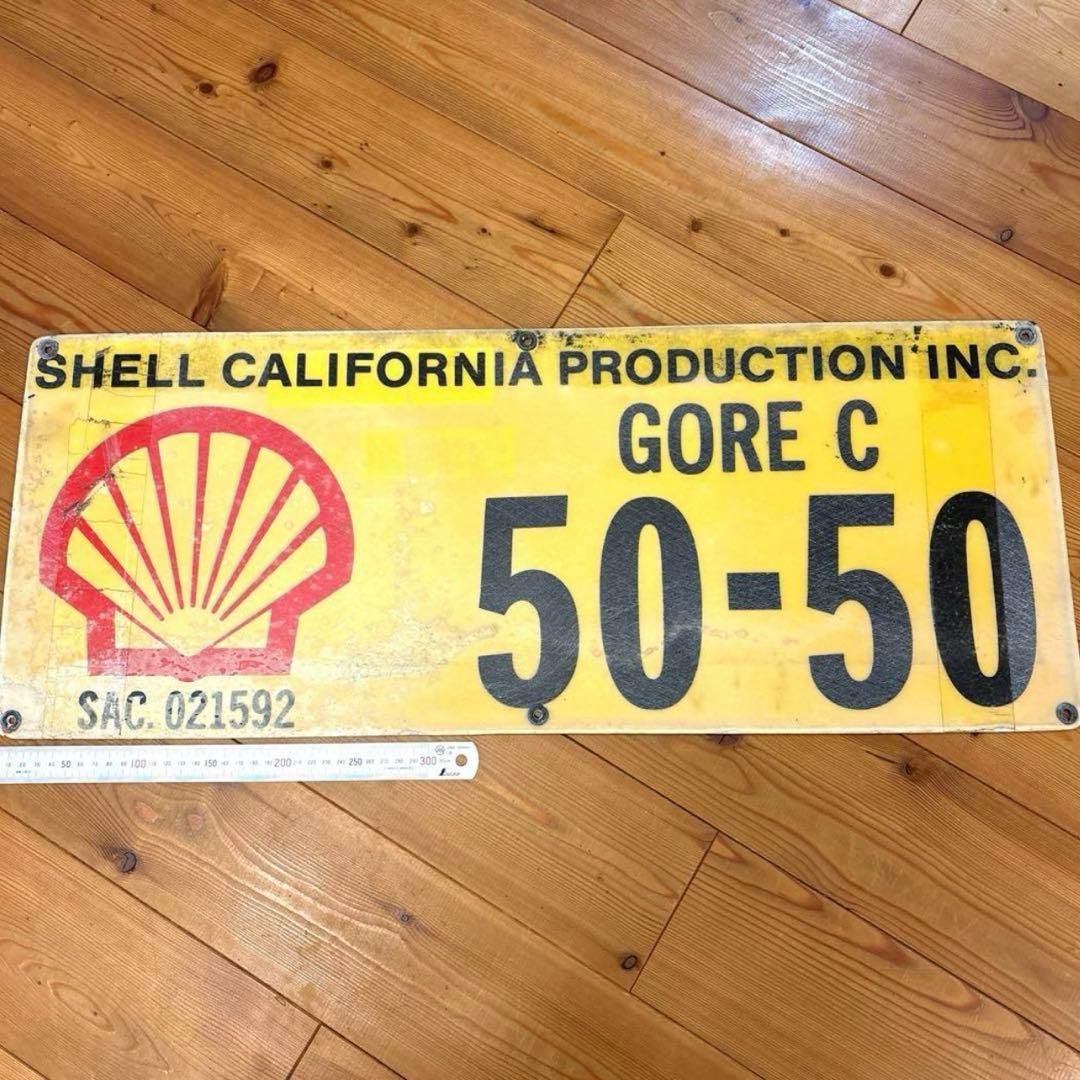 80s SHELL カリフォルニア　オイル　看板　ガレージ　USAサイン
