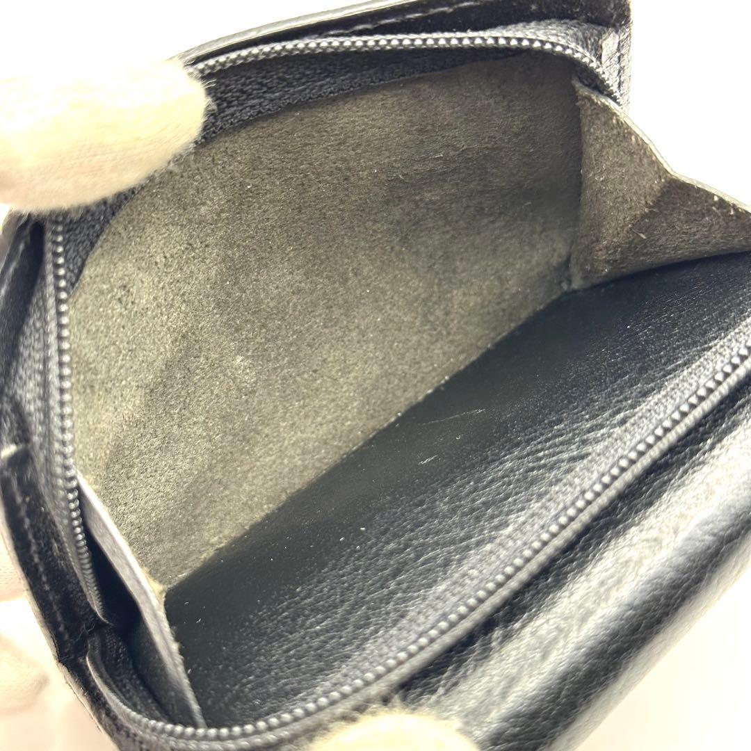 【極美品】IL BISONTE イルビゾンテ 三つ折り財布 レザー ブラック 黒