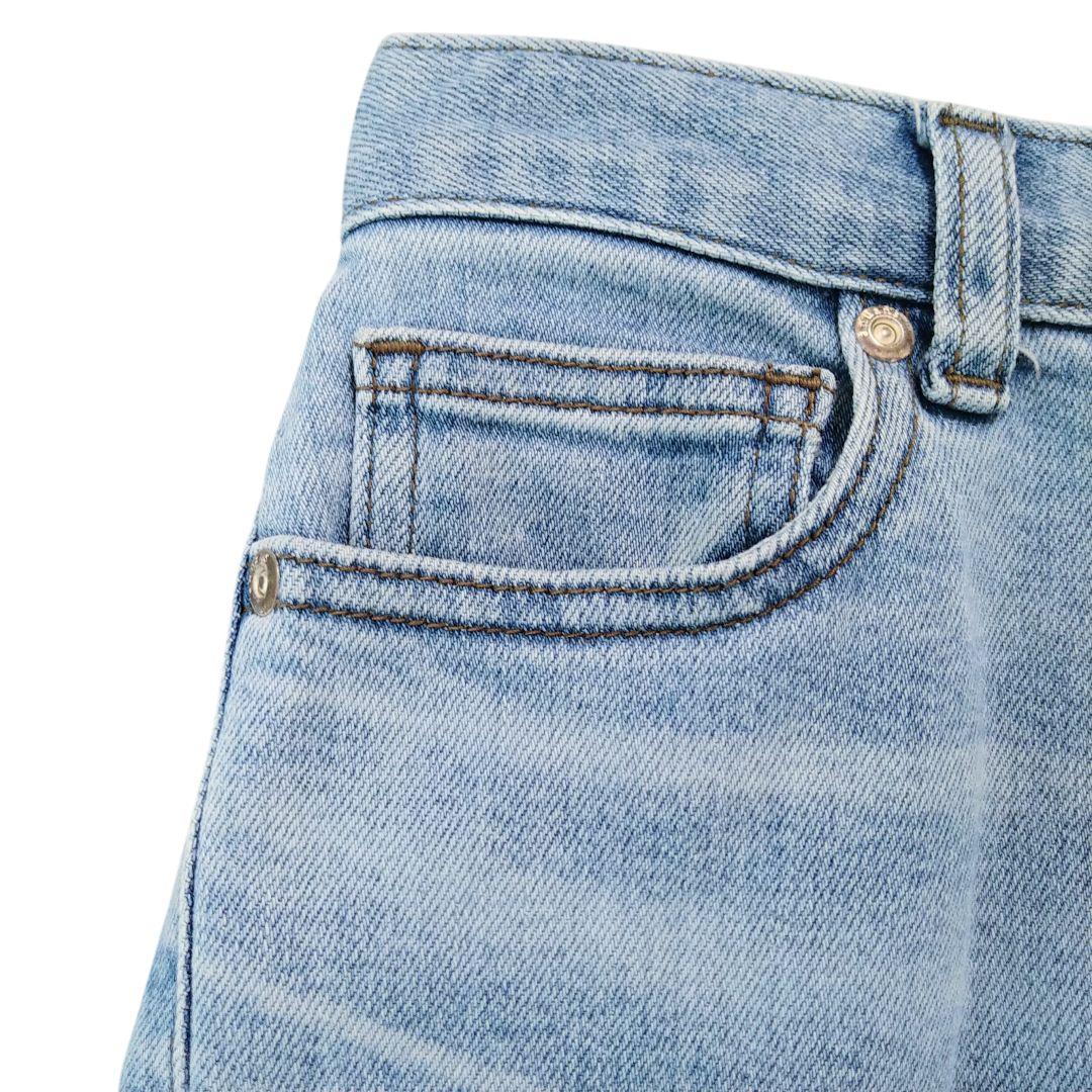 ※お花様 anuans アニュアンス クロップドテーパードデニムパンツ