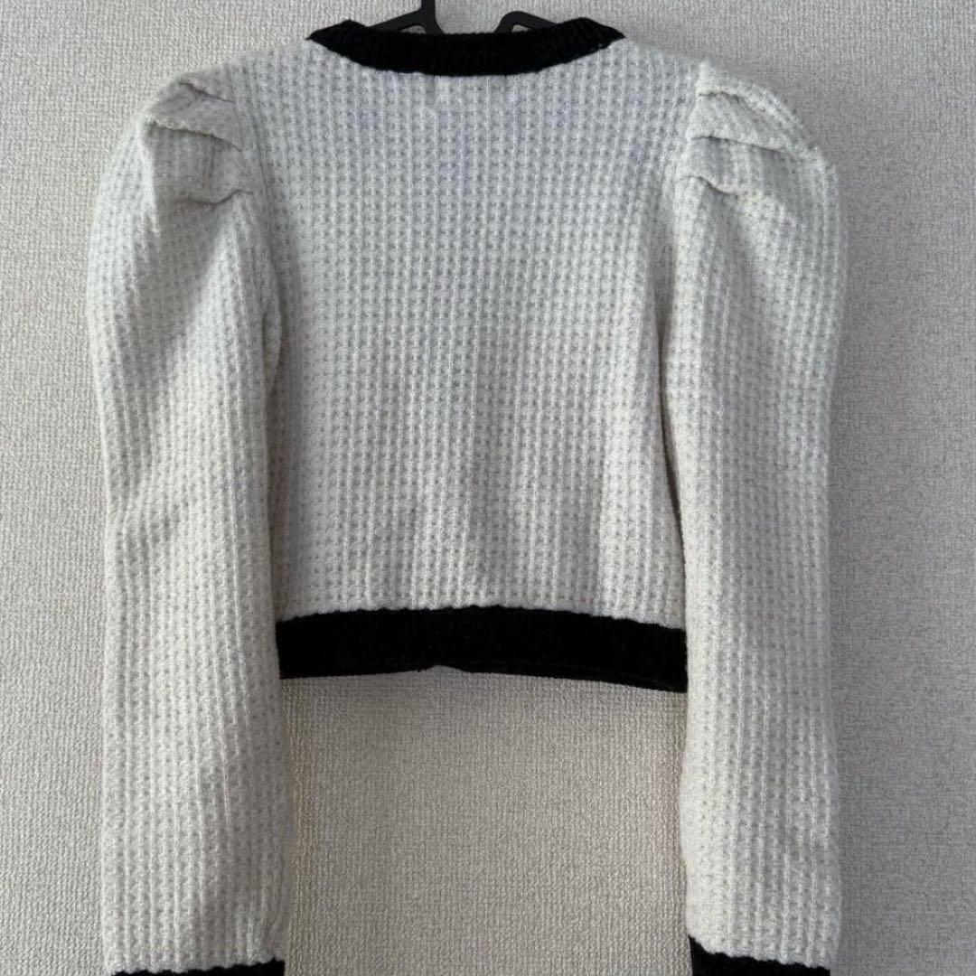 LILY BROWN×MARY QUANT ツイードニットカーディガン ホワイト