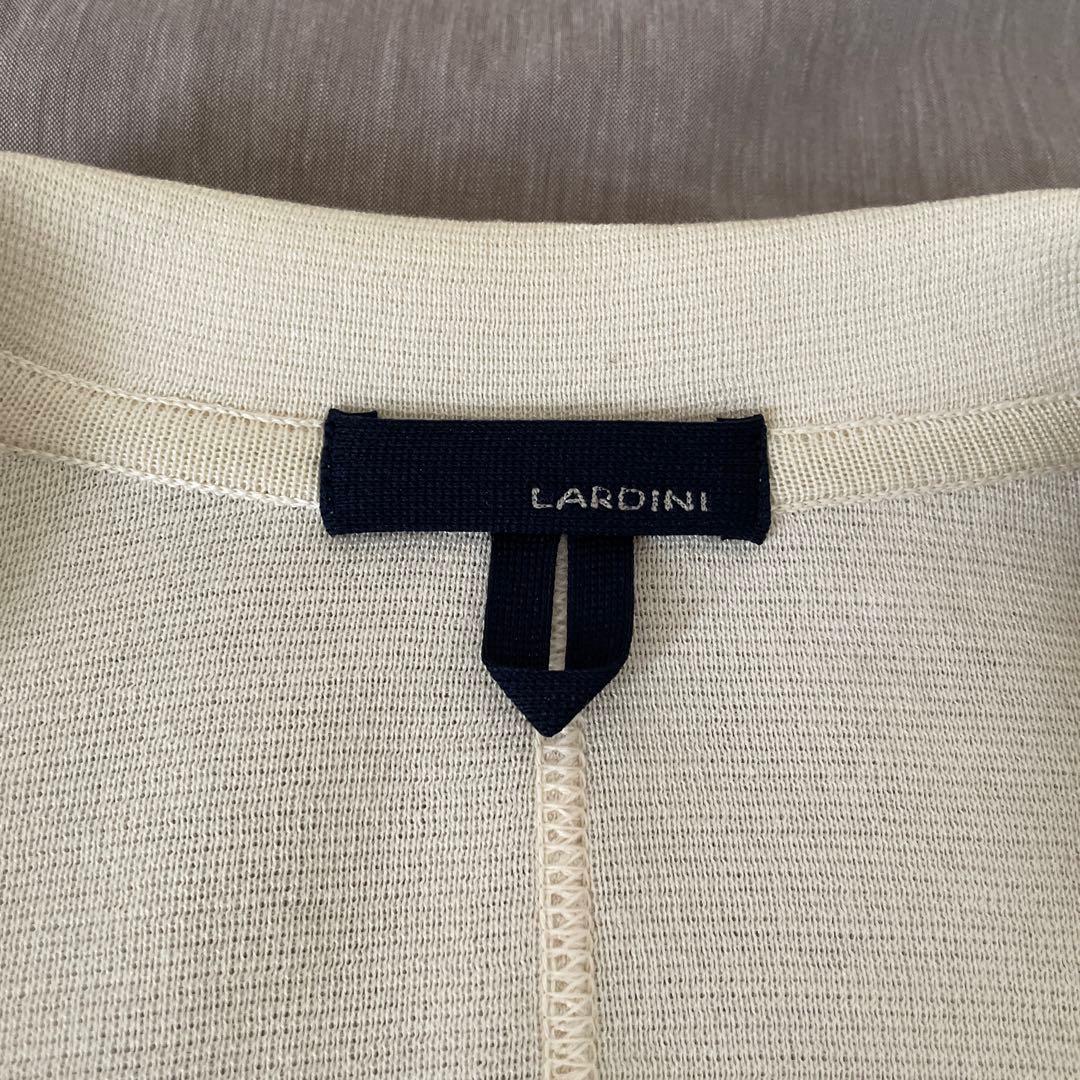 【美品】LARDINI コットンニットジャケット　S ブートニエール付き
