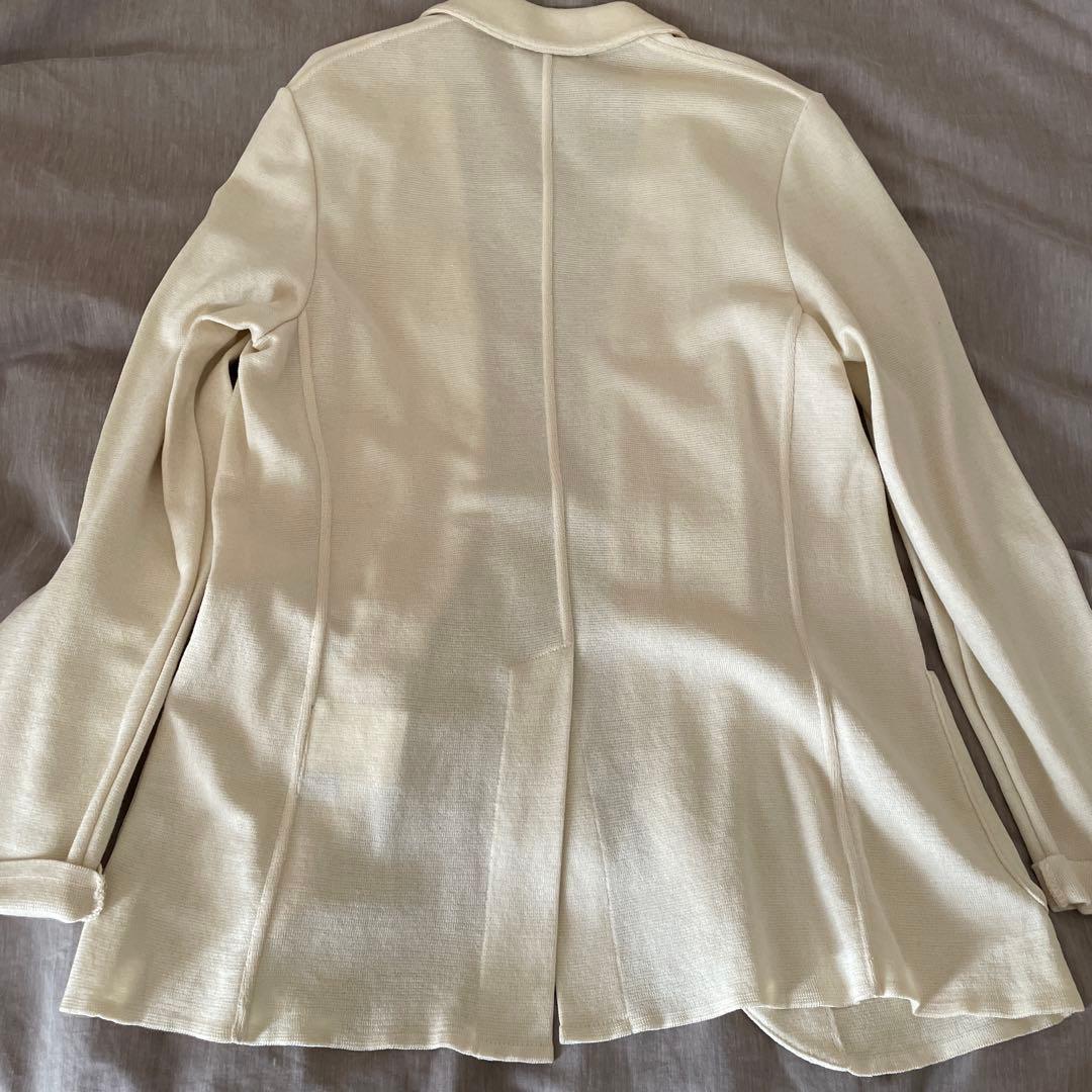 【美品】LARDINI コットンニットジャケット　S ブートニエール付き