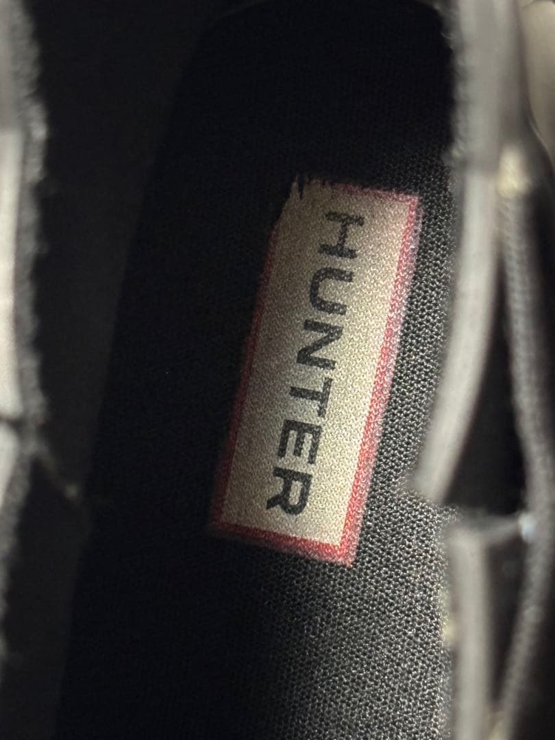 【HUNTER】レインブーツ　ショート　黒　ブラック サイドゴア　ガーデニング