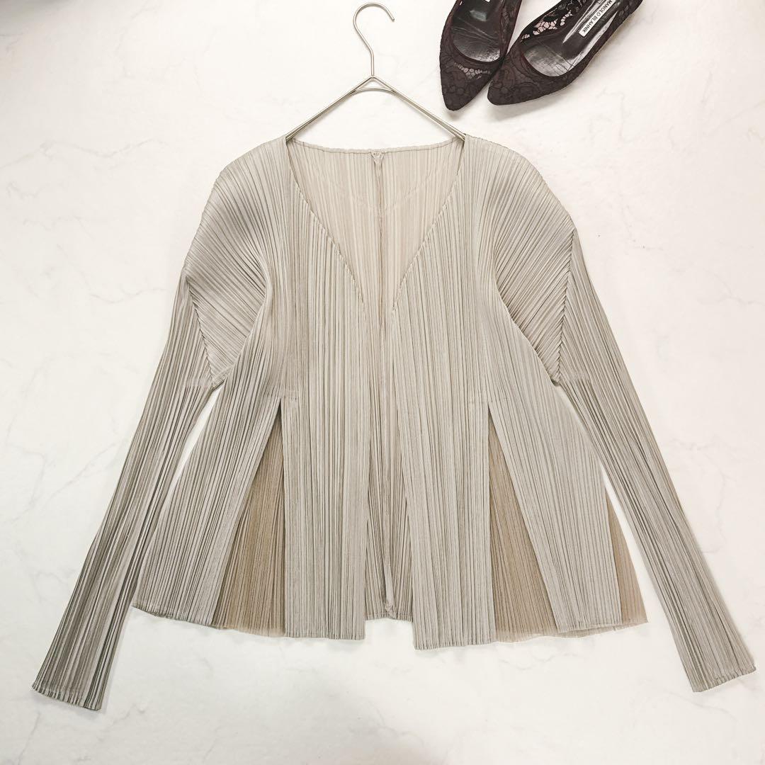 プリーツプリーズ 長袖カーディガン イッセイミヤケ PLEATS PLEASE