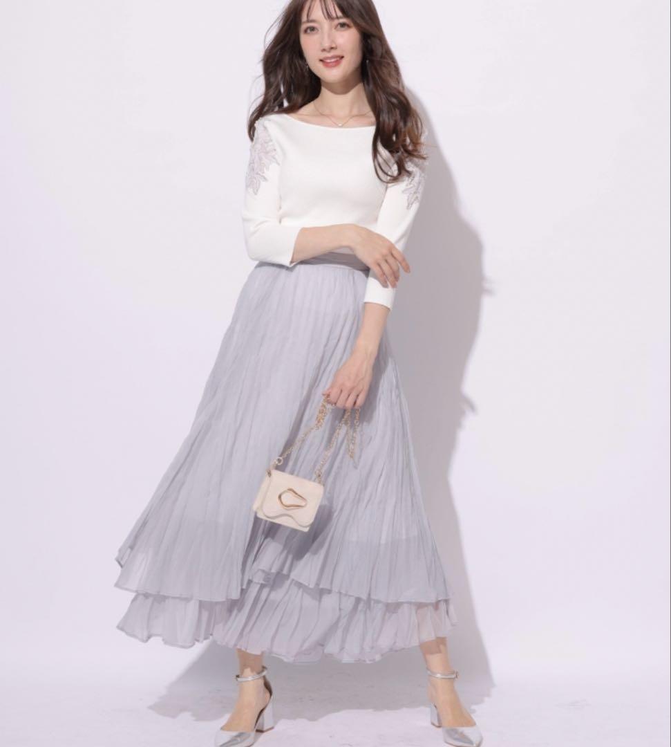 新品Apuweiser-riche ワッシャープリーツレイヤードスカート