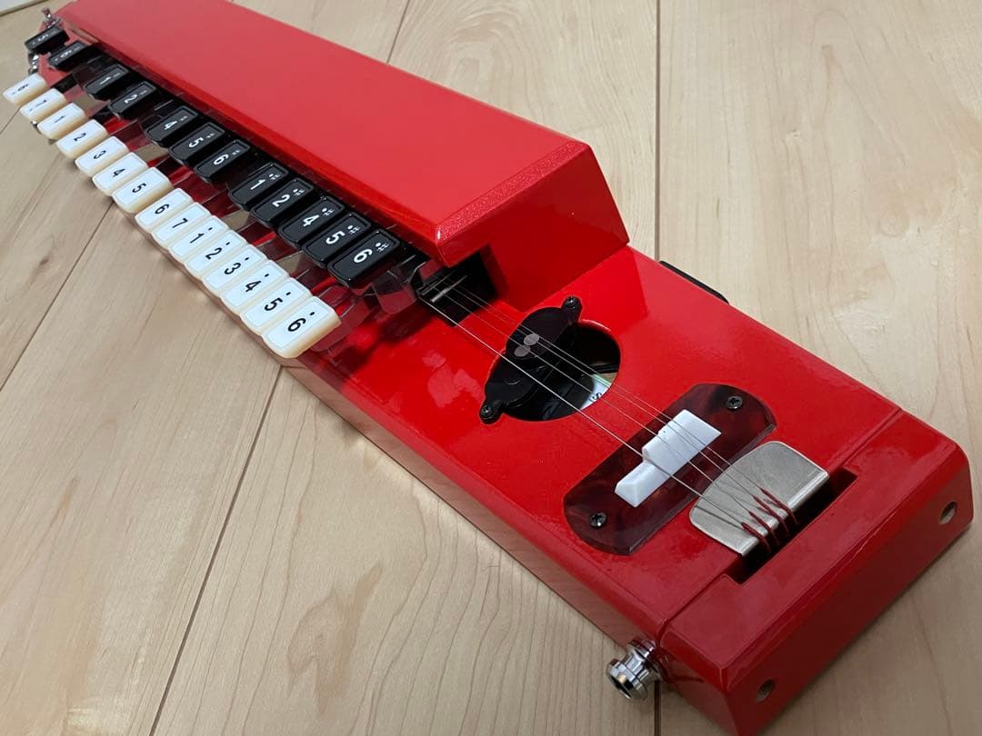 希少 美品 三創楽器【ショルダーハープ（肩かけ大正琴） パールレッド】定価15万