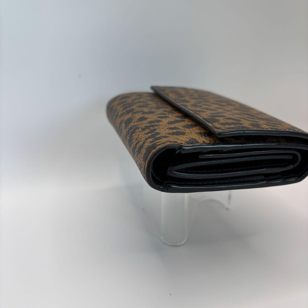 CELINE 三つ折り財布　レオパード　財布　ウォレット　ヒョウ柄　コンパクト