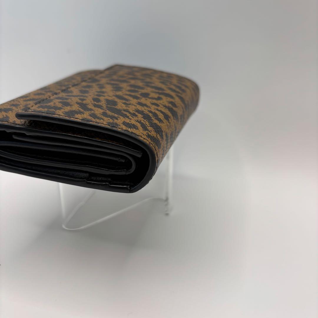 CELINE 三つ折り財布　レオパード　財布　ウォレット　ヒョウ柄　コンパクト