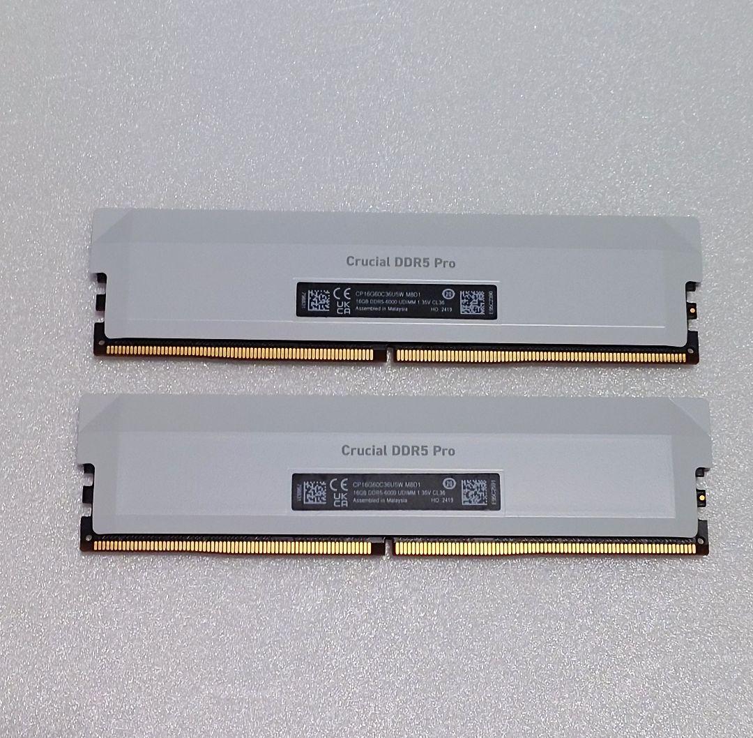Crucial DDR5 Pro 6000 16GB×2 32GB 動作確認済1