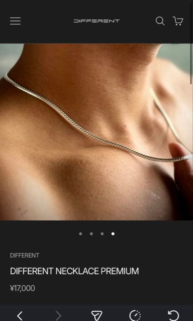【未使用】DIFFERENT ネックレス PREMIUM SILVER 55cm