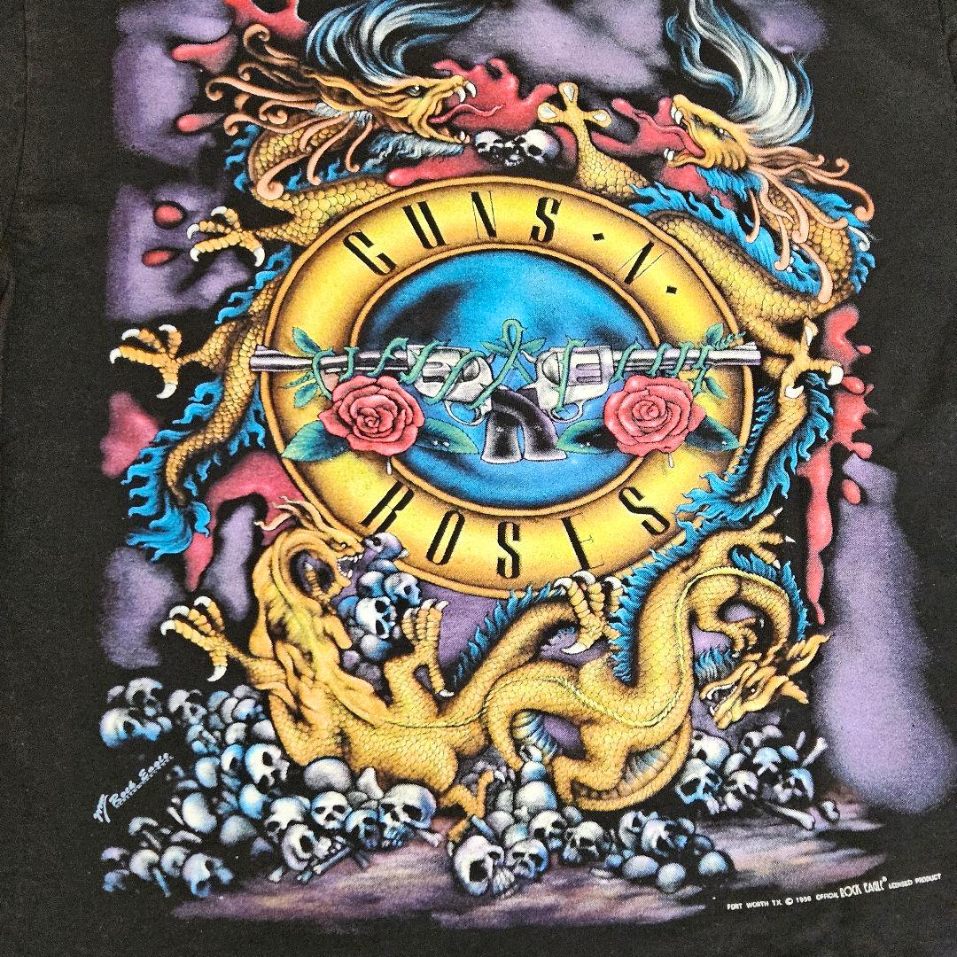 茶*酒様 90s FITS L-XL 古着 GUNS N' ROSES Tシャツ