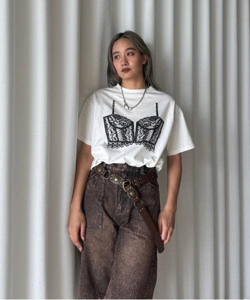 新品 AMERI MEDI LINGERIE TROMPE L`OEIL TEE