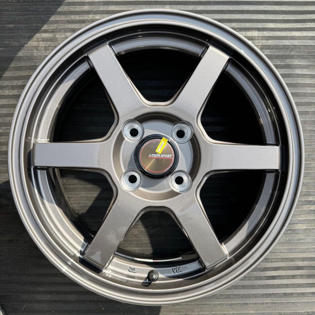 J-TECH S-6 15インチ5.5J ガンメタ6スポークホイール 4本セット