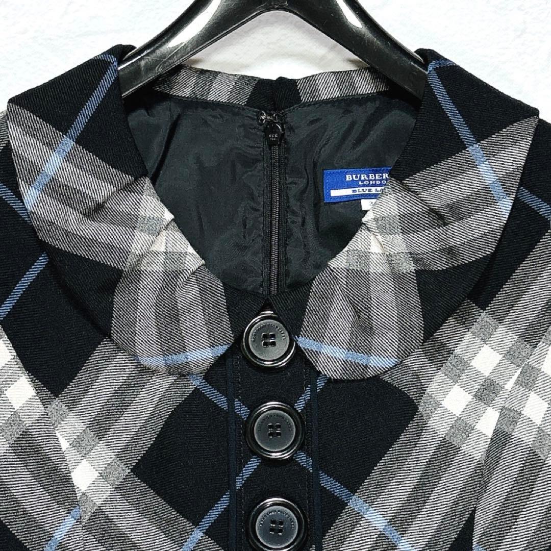 ✨美品✨BURBERRY　ノースリーブワンピース　丸襟　ノバチェック　日本製