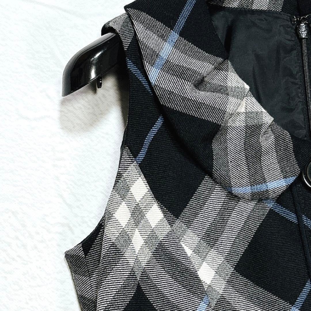✨美品✨BURBERRY　ノースリーブワンピース　丸襟　ノバチェック　日本製