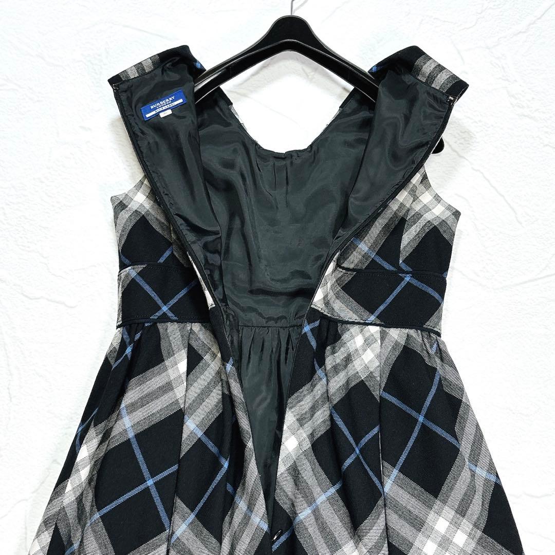 ✨美品✨BURBERRY　ノースリーブワンピース　丸襟　ノバチェック　日本製