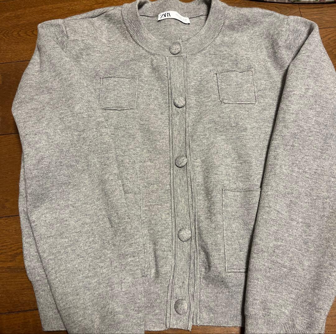 ZARA プレーンニットジャケットL