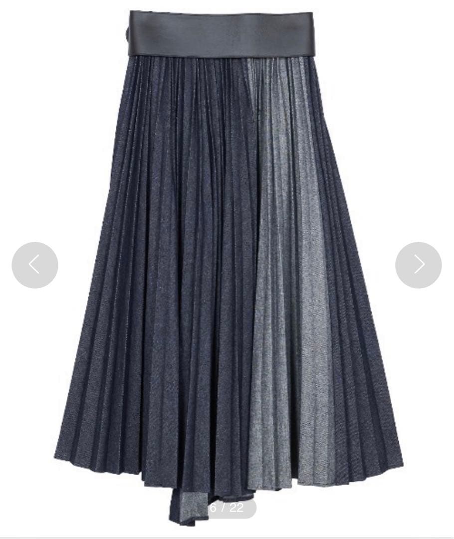 ameri vintage DENIM PLEATS SKIRT スカート