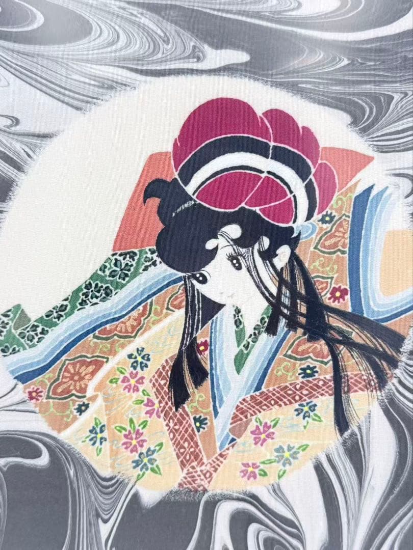 草薙恵子 染色作品 額装品 和風アート 美人画