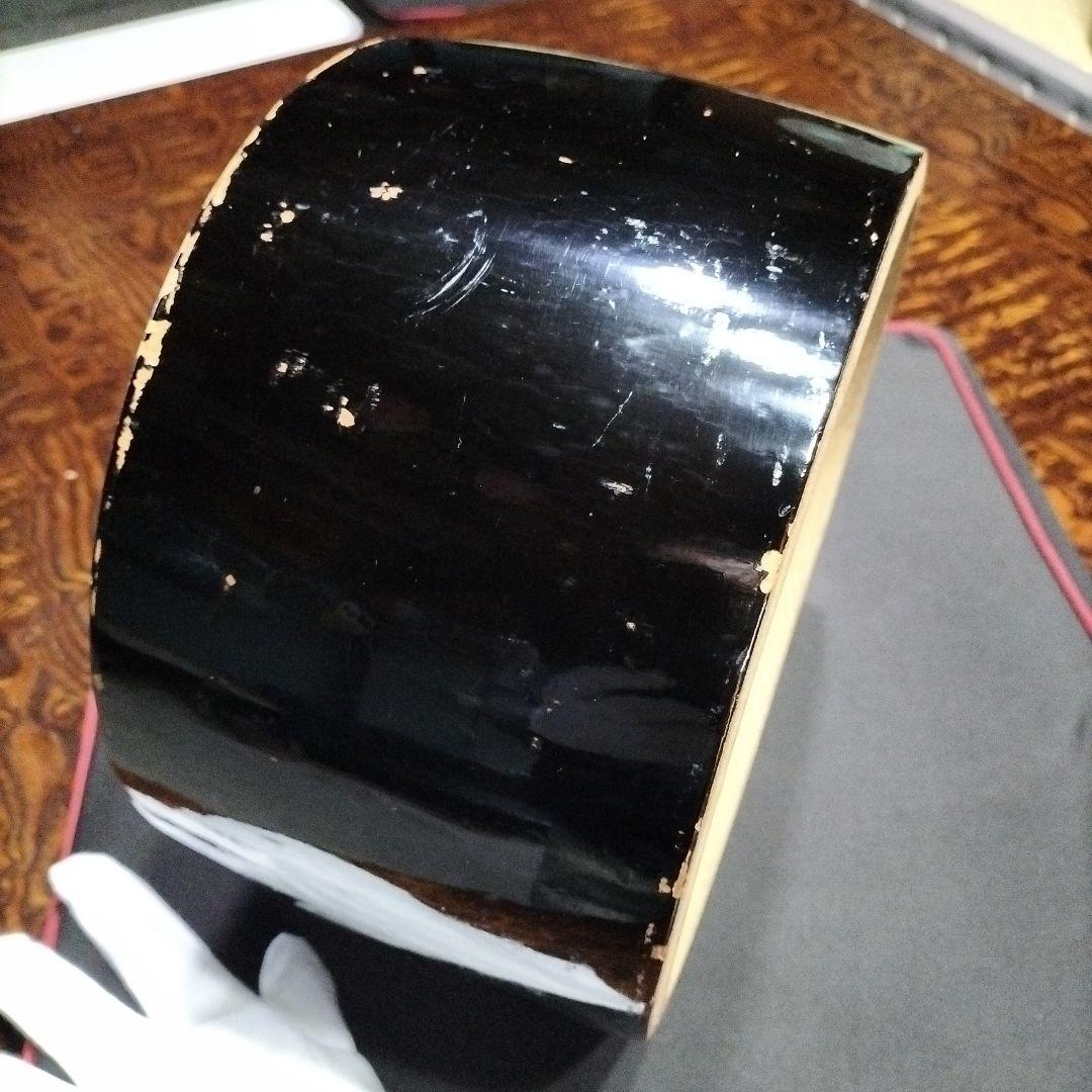 白けやき胴　締太鼓　和太鼓　くり抜き胴　中古品（黒地）