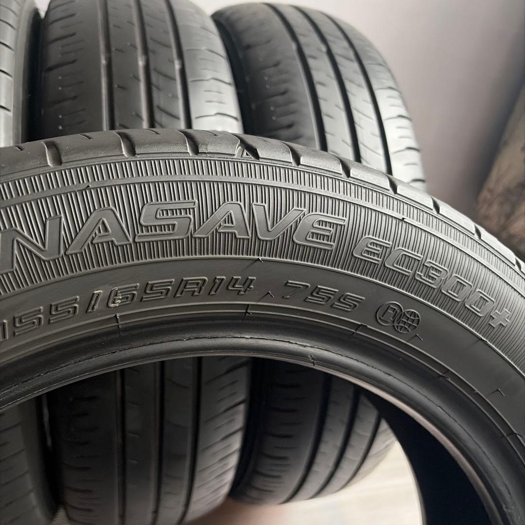 送料無料◆155/65R14/夏4本/残溝約4.5㎜/製造2020年/ダンロップ