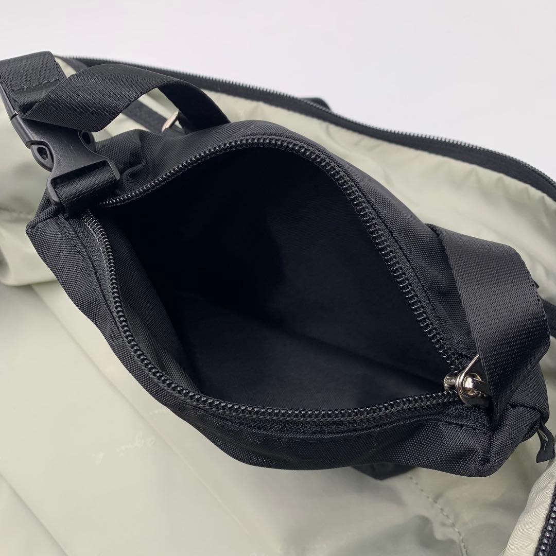 未使用級 アニエスベー ボヤージュ ボストンバッグ 2way ナイロン 牛革 黒
