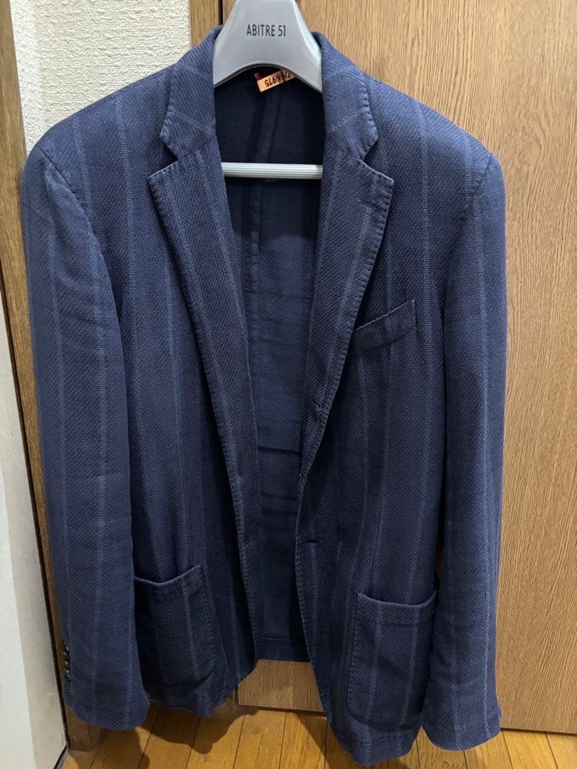 鎌倉シャツ　casual134 ナポリジャケット 50 ブルー　イタリア製