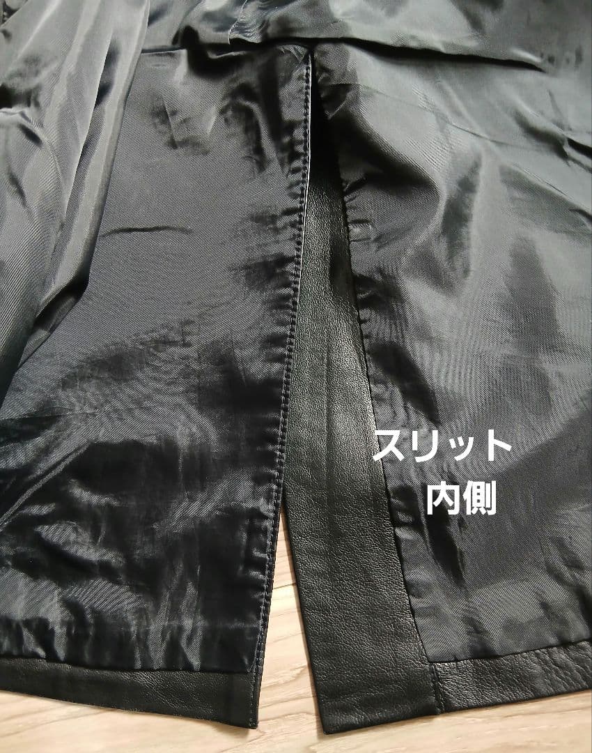 Aaakira POLO JEANS　黒ラムレザー ロングコート