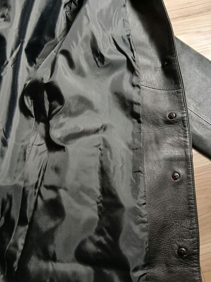 Aaakira POLO JEANS　黒ラムレザー ロングコート