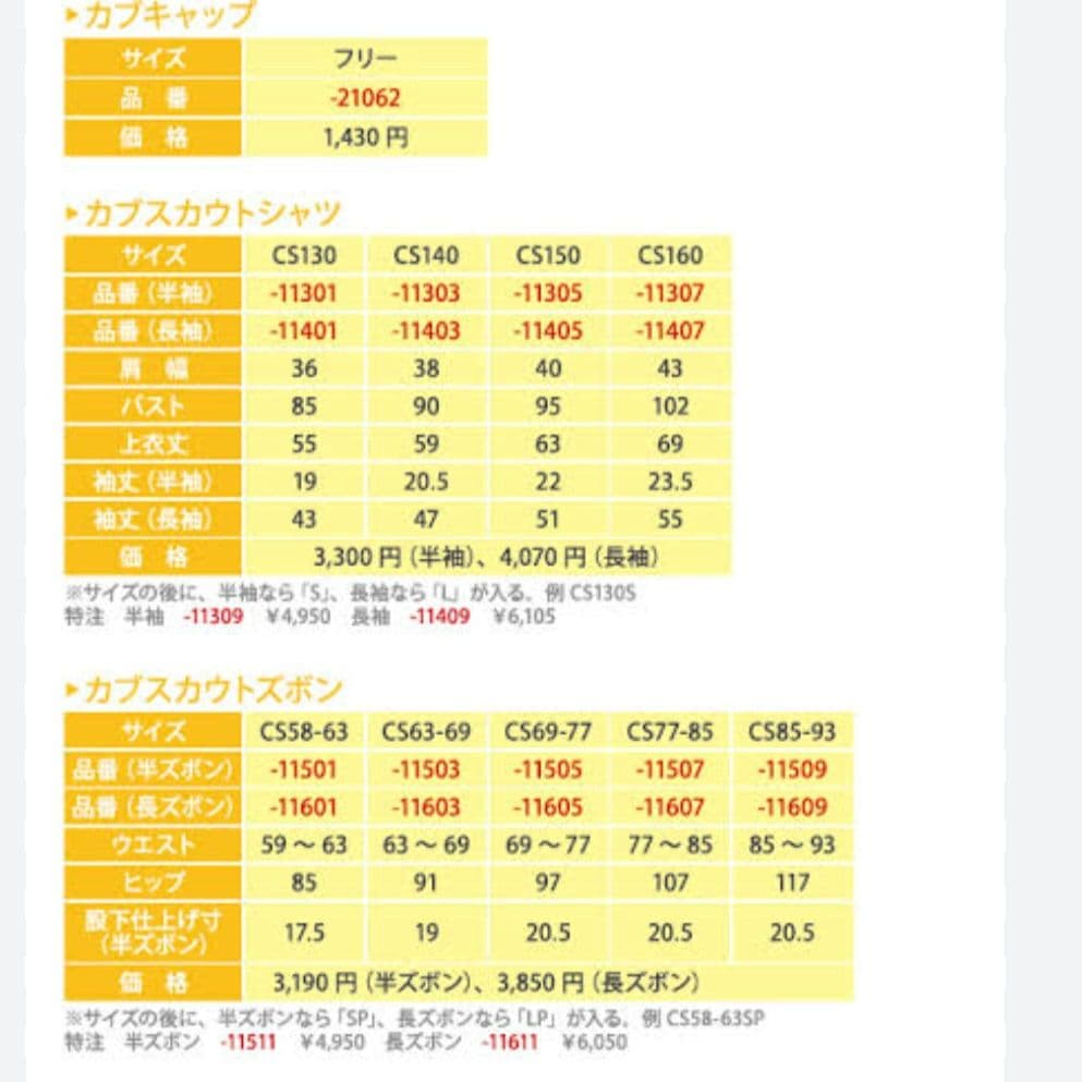 記名なし ボーイスカウト カブ 制服5点
