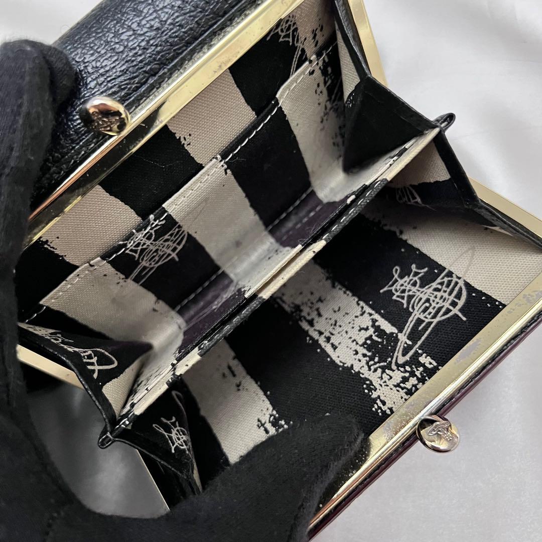◇極美品◇ヴィヴィアン　エグゼクティブ　三つ折り財布　がま口×オーブ　ブラック