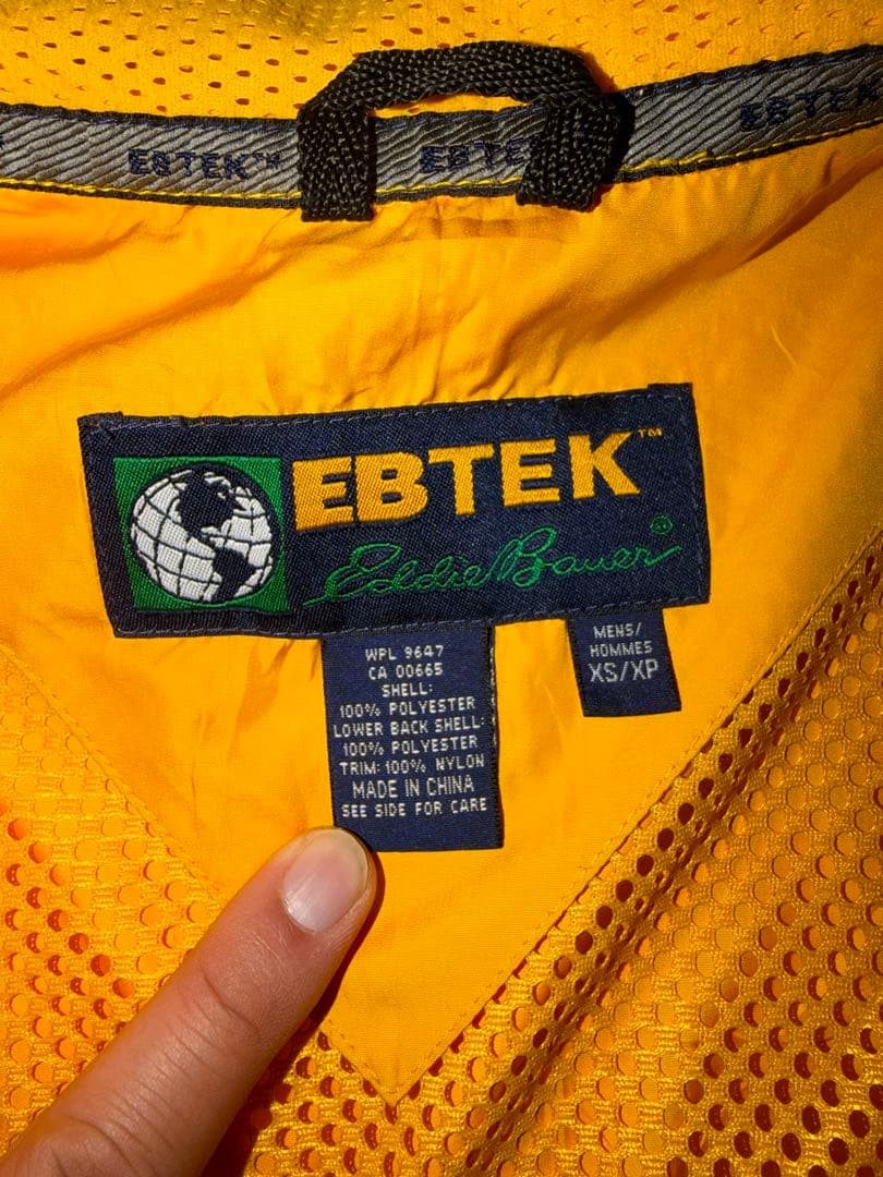 90s E B T E K ナイロンベスト イエロー テック系 メッシュ