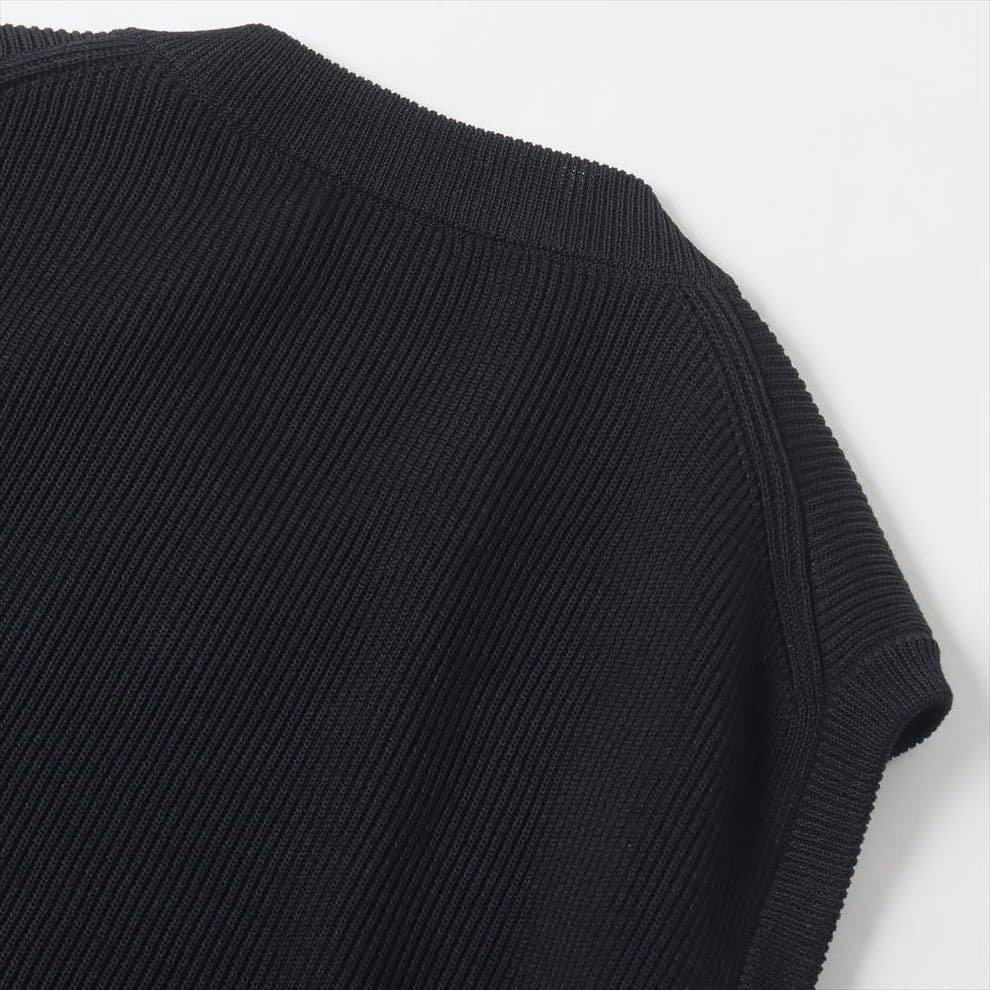 新品 AURALEE FLAT YARN RIB KNIT VEST 黒 4