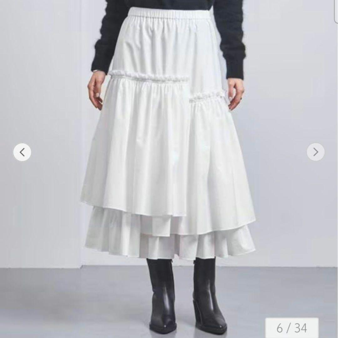 美品♥ ユナイテッドアローズ【38=M】Pティアードスカート ホワイト