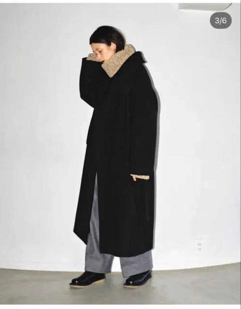 todayful standcollar wool coat（black)