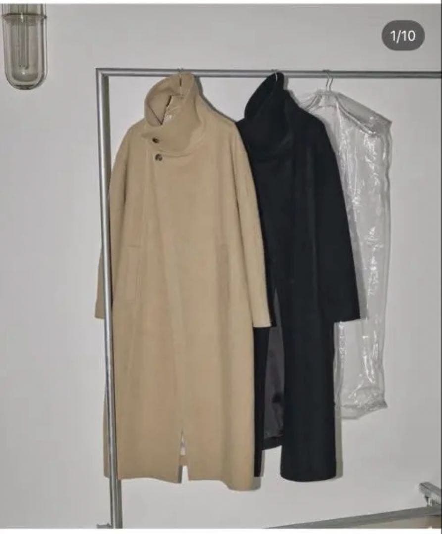 todayful standcollar wool coat（black)