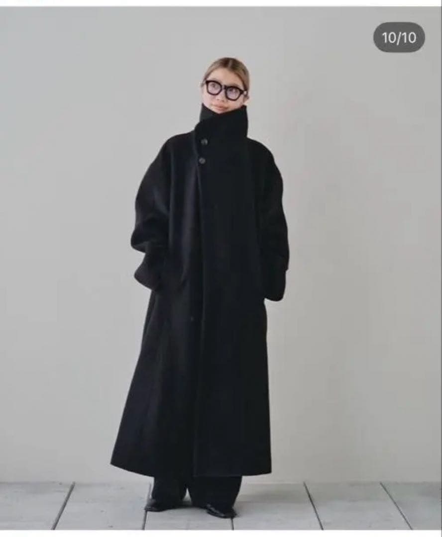 todayful standcollar wool coat（black)