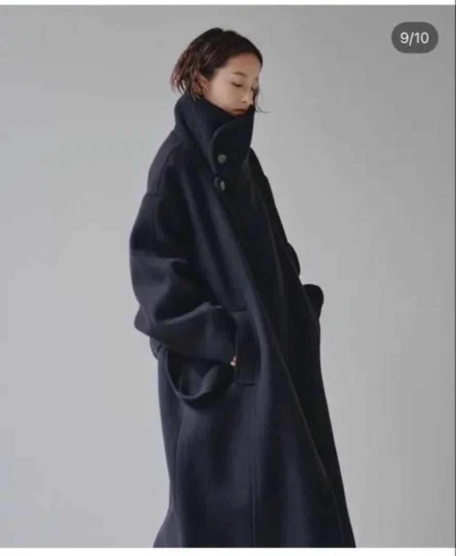 todayful standcollar wool coat（black)